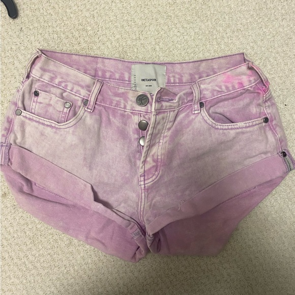 One teaspoon pink/purple bandit shorts